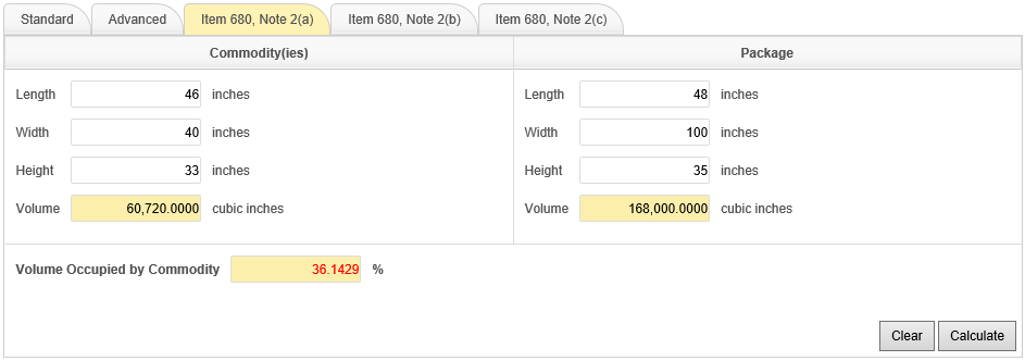 Application of NMFC Item (Rule) 680, Note 2(a) - Reasonable Occupancy of Shipping Container Calculator