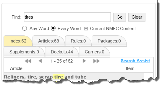 Search Result Tabs